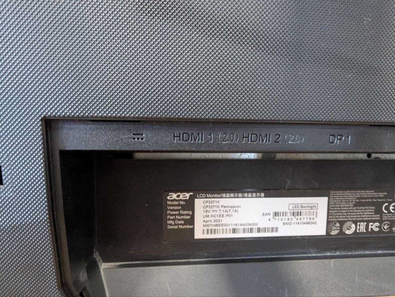 Монітор 27" Acer ConceptD CP3 CP3271KP, 4K 120Гц