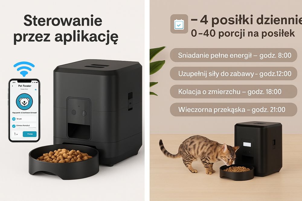 Inteligentny Automatyczny Karmnik dla Kota i Psa z Wi-Fi i Harmonogram