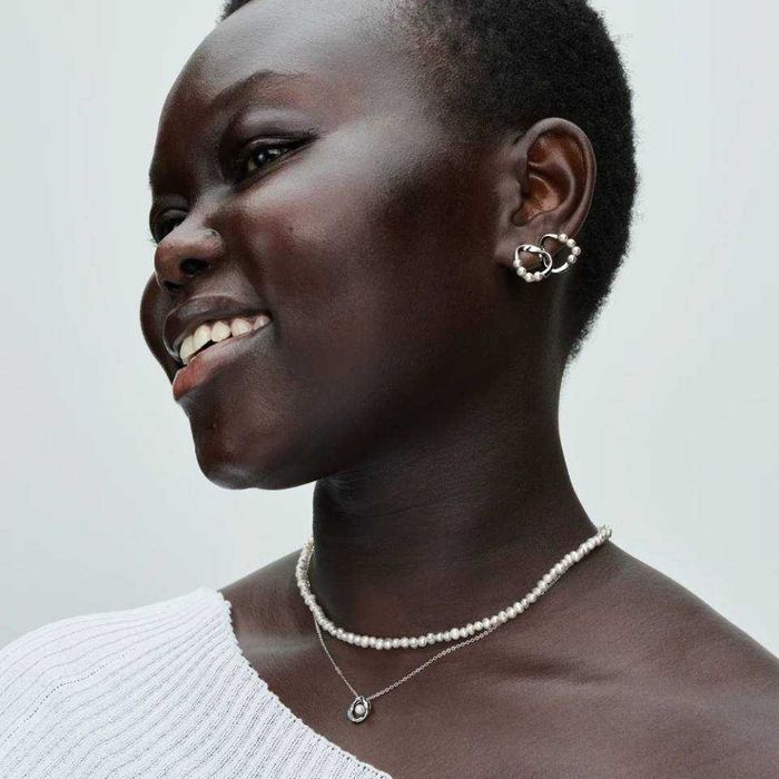 Срібний ланцюжок з перлиною , кулон Pandora. Цепочка, підвіска пандора