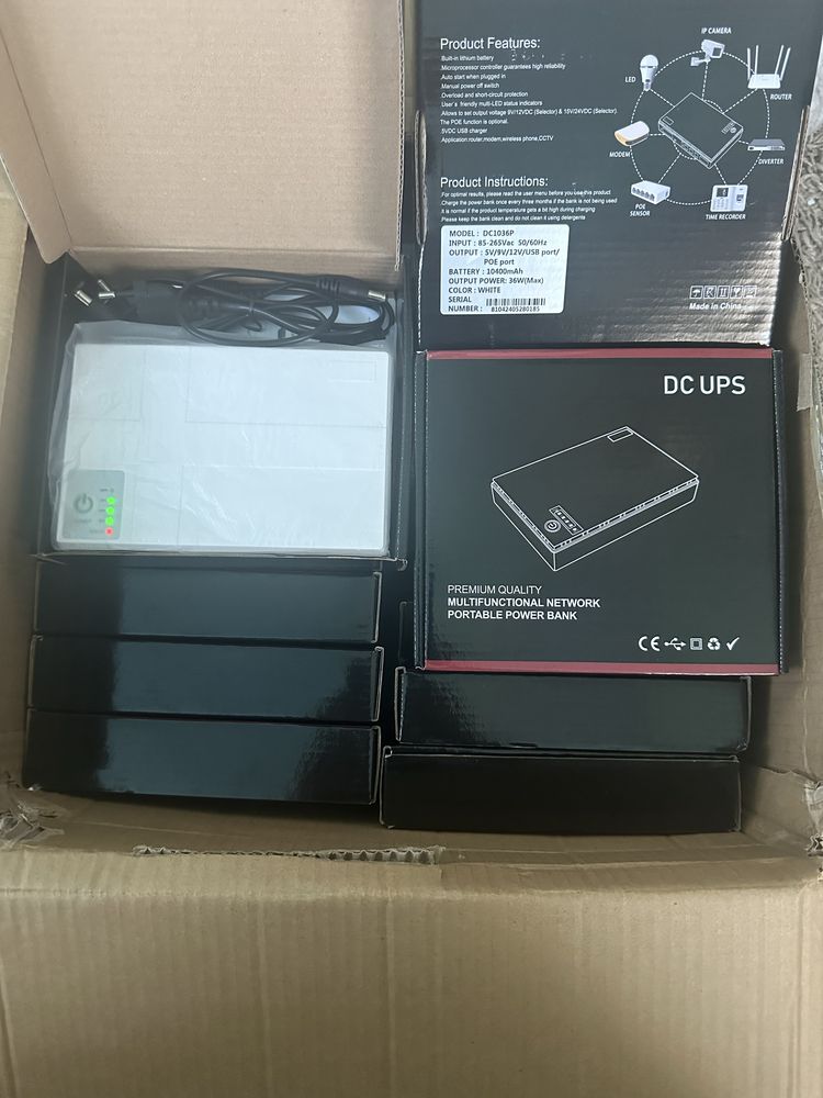 ДБЖ UPS DC1036P 36W 2A/ 60W WifI для роутера, відеонагляду