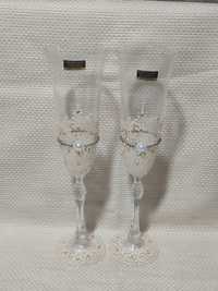 Свадебные бокалы для шампанского Bohemia с росписью, новые
