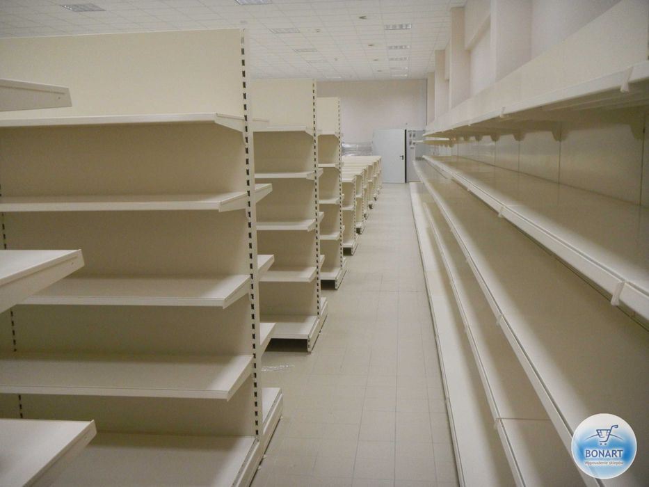 Regał sklepowy metalowy przyścienny magazynowy Tegometall regały