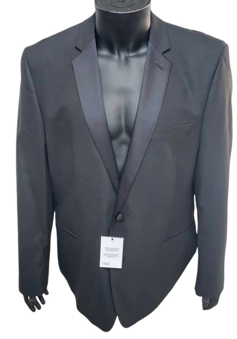 Czarna marynarka z wiskozą ASOS, R. 56