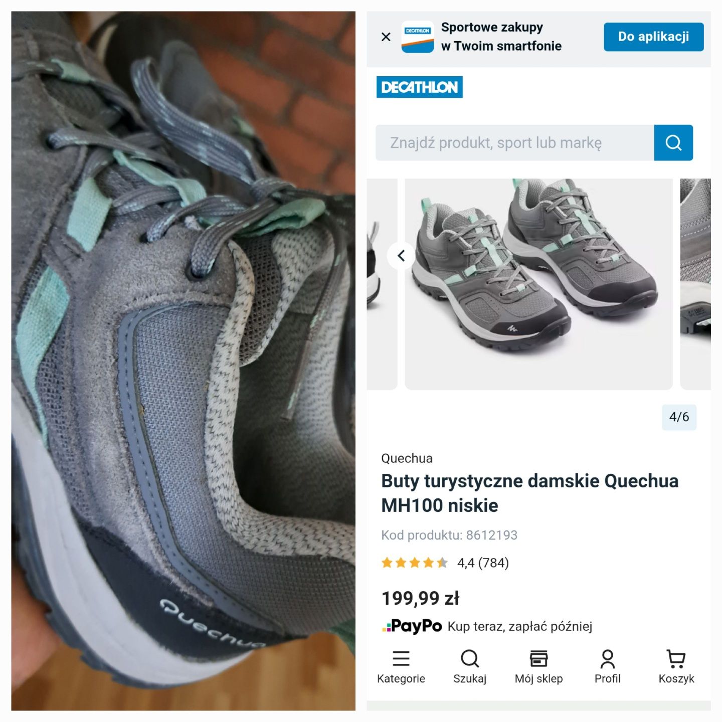 Buty Quechua, Decathlon, r. 38, turystyczne/ do chodzenia.