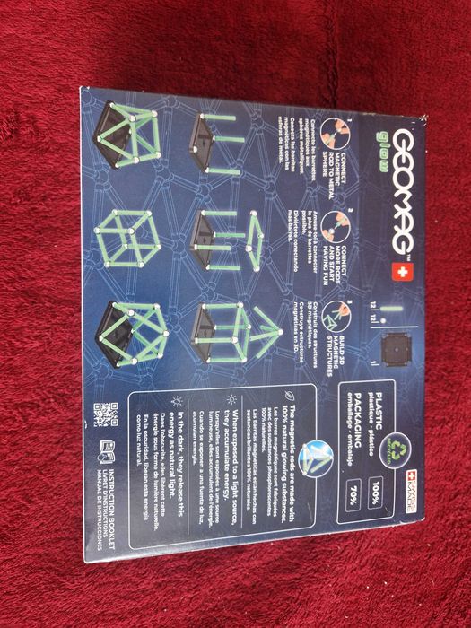 Geomag - klocki magnetyczne NOWY zestaw 25 elem. świecące w ciemności