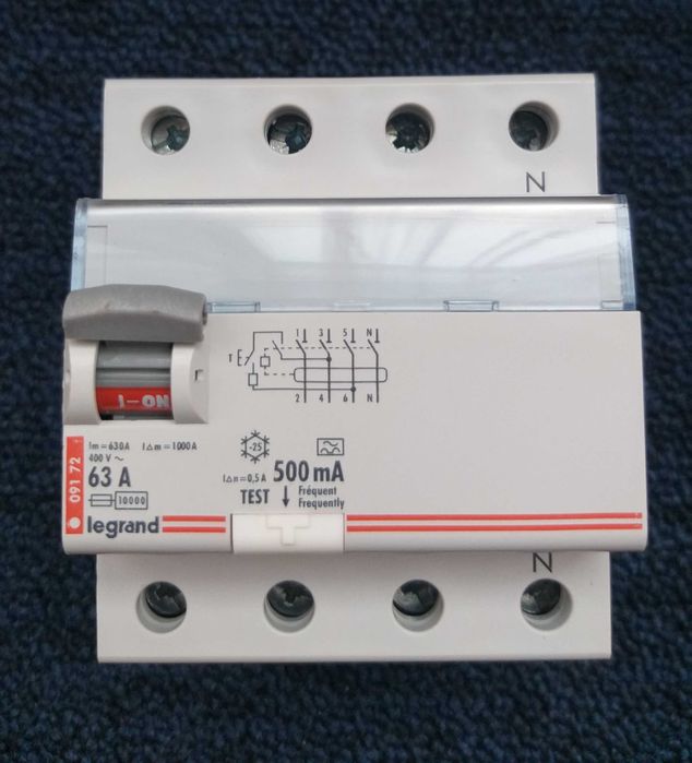 ПЗВ дифреле (УЗО) 63А 500мА 4 полюси тип АC Legrand (09172)