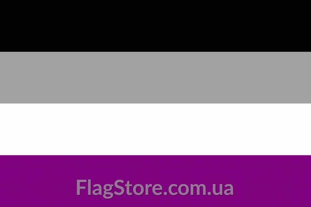 ЛГБТ флаг асексуальности/асексуалов 150х90 см LGBT прапор асексуалів