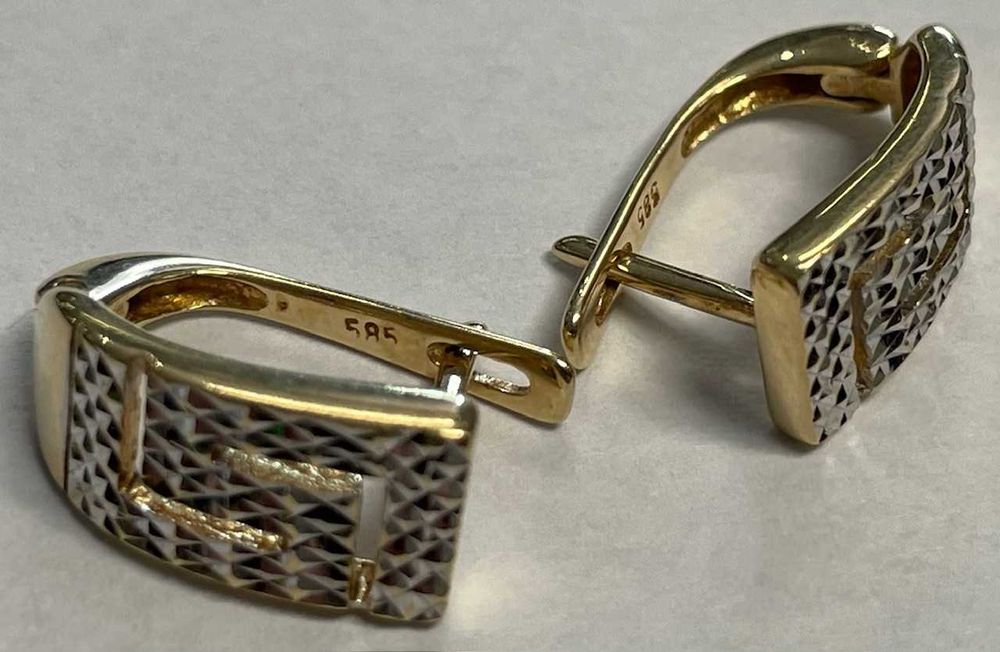 Złote kolczyki 14kt (585) 4,08 gram wzór droga grecka