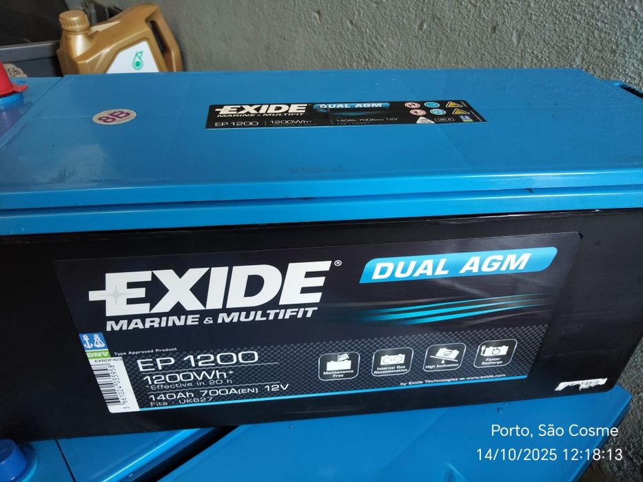 EXIDE dual AGM Marítimas é caravanas 1200w