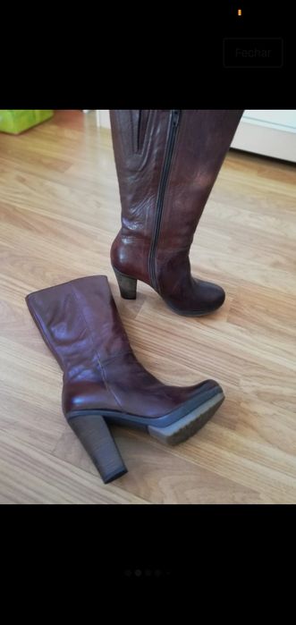 Botas castanhas de pele muito confortáveis nr36