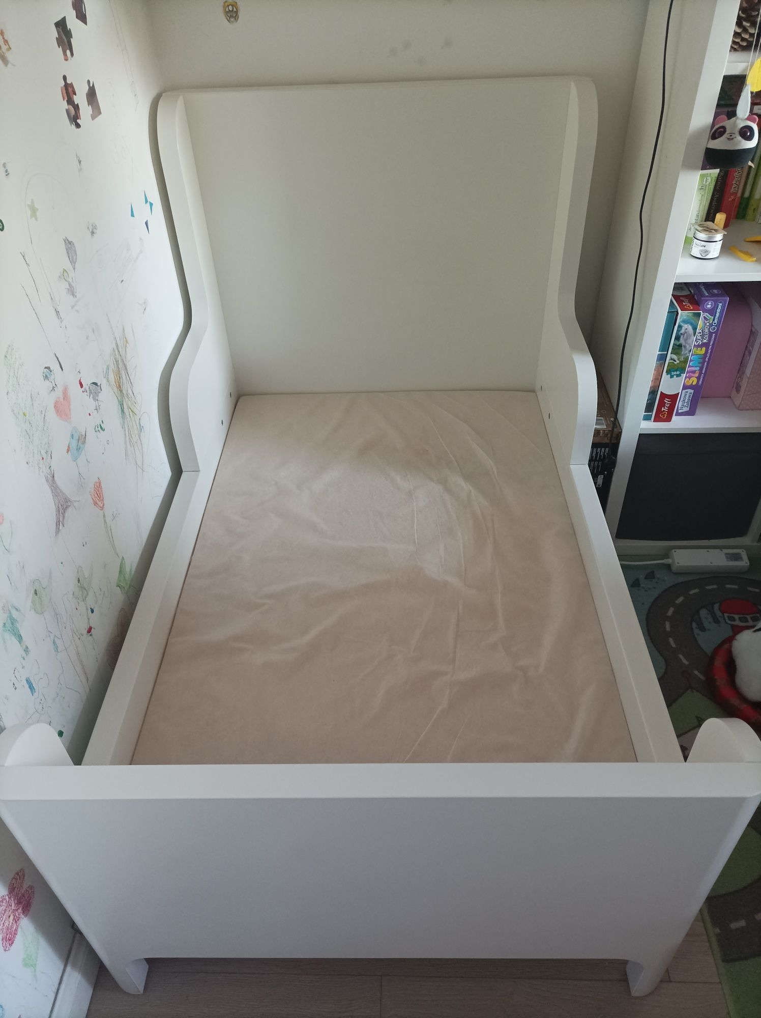 IKEA BUSUNGE łóżko o regulowanej długości + dno