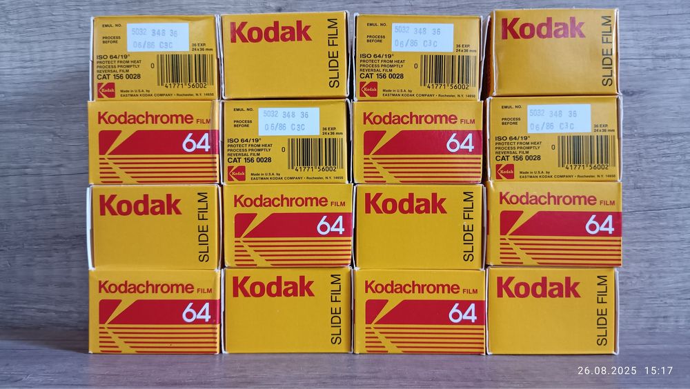 Kodakchrome 64 36 кадрів. Позитивга фотоплівка з вичерпаним терміном