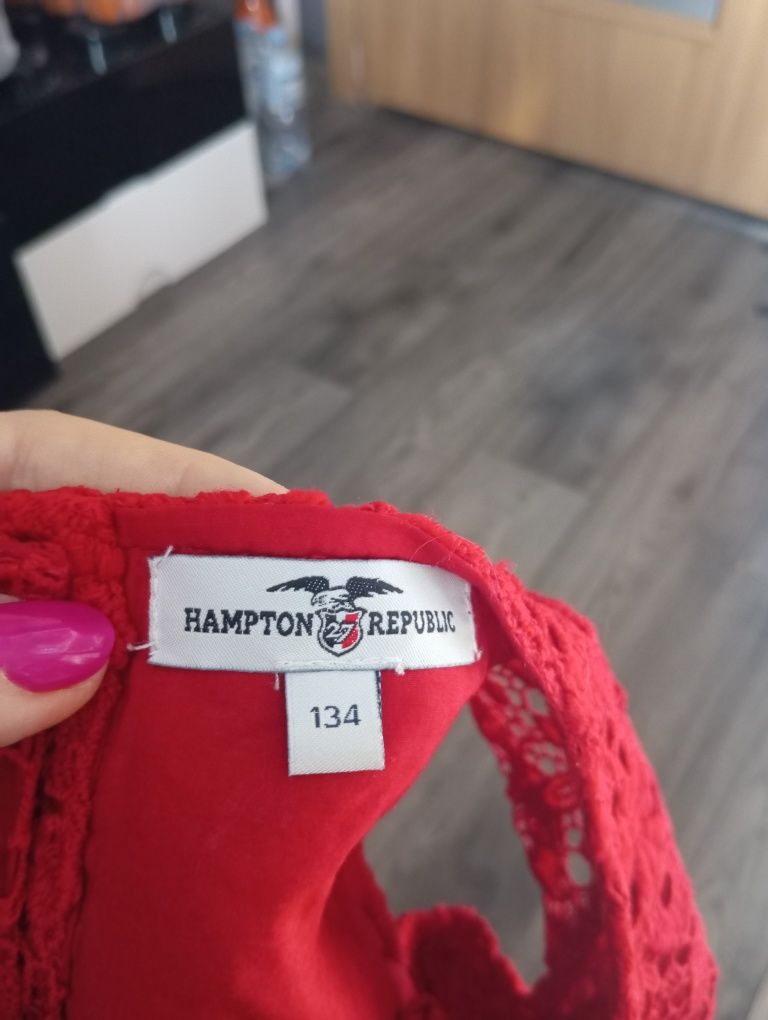 Sukienka dla dziewczynki czerwona 134 Hampton Republic