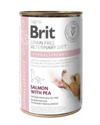 Brit veterinary Diet Dog hypoallergenic 400g łosoś z groszkiem zielony