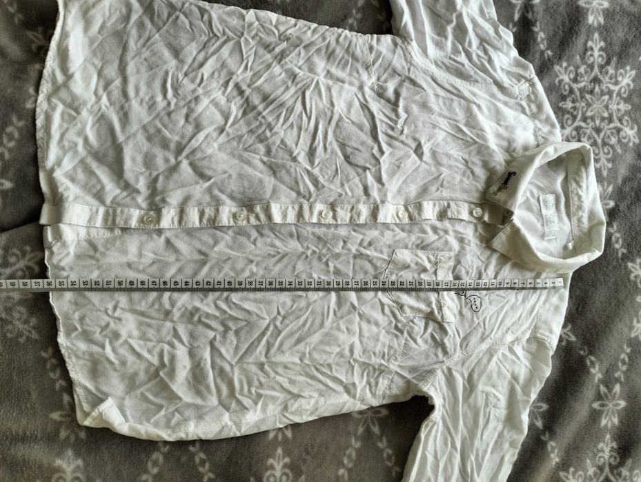 Biała bluzka z kotem, elegancka, apel, zakończenie roku, dziewczeca