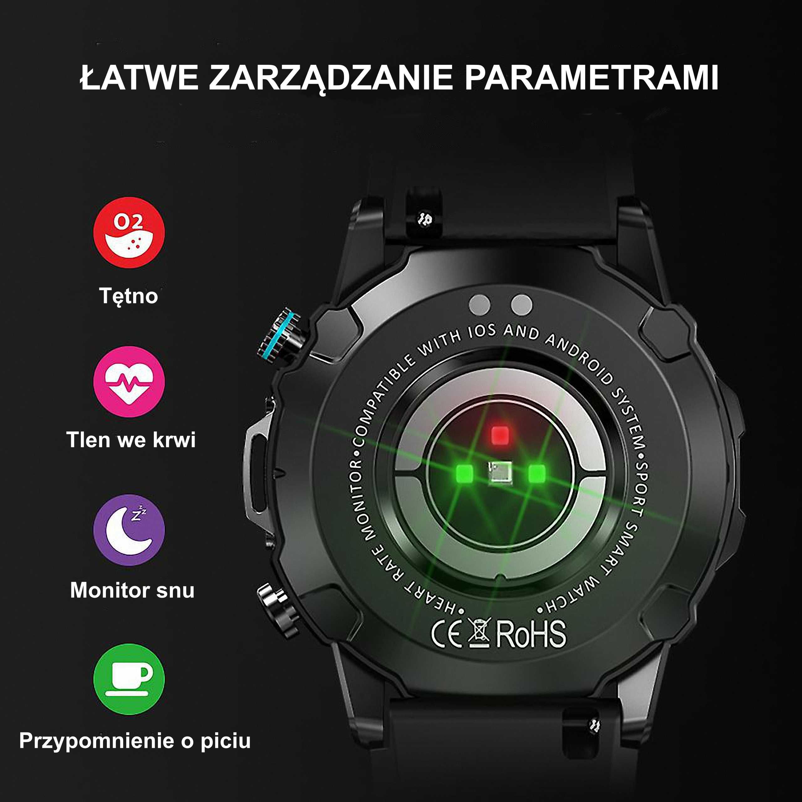 Smartwatch 1,43" ULTRA AMOLED 466x466 Rozmowy EKG Multifunkcyjny IP68