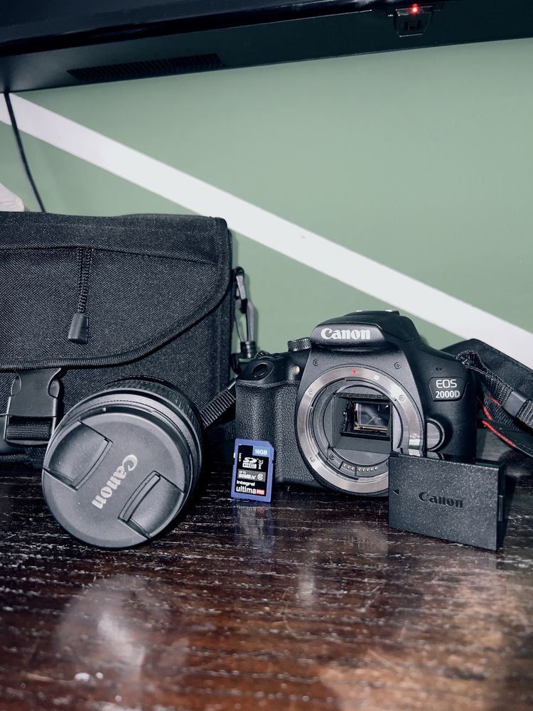 Canon EOS 2000D – Como Nova! Kit Completo