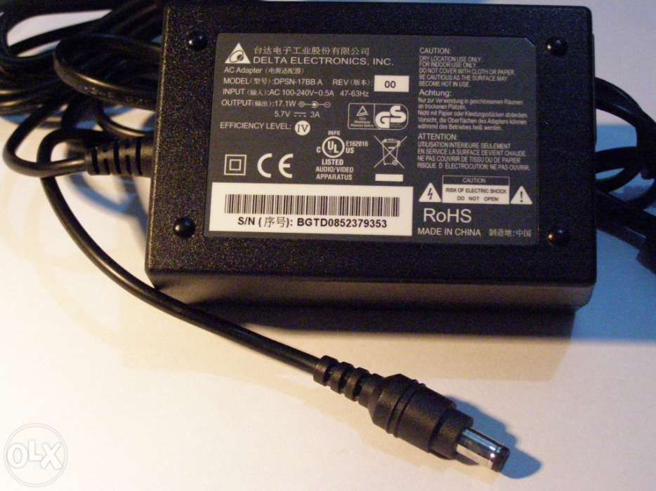Transformador 240 AC - 5.7Vdc ..3A 17.1W