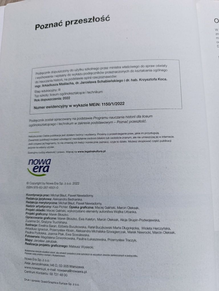 Poznać przeszłość Liceum klasa 1