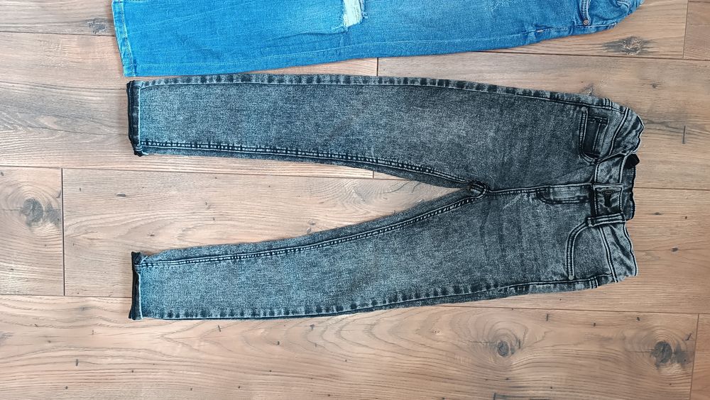 Paka zestaw 128 spodnie 3-PARY jeansowe dla dziewczynki skinny C&A rur