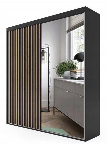 Szafa przesuwna nowoczesna lustro i lamele