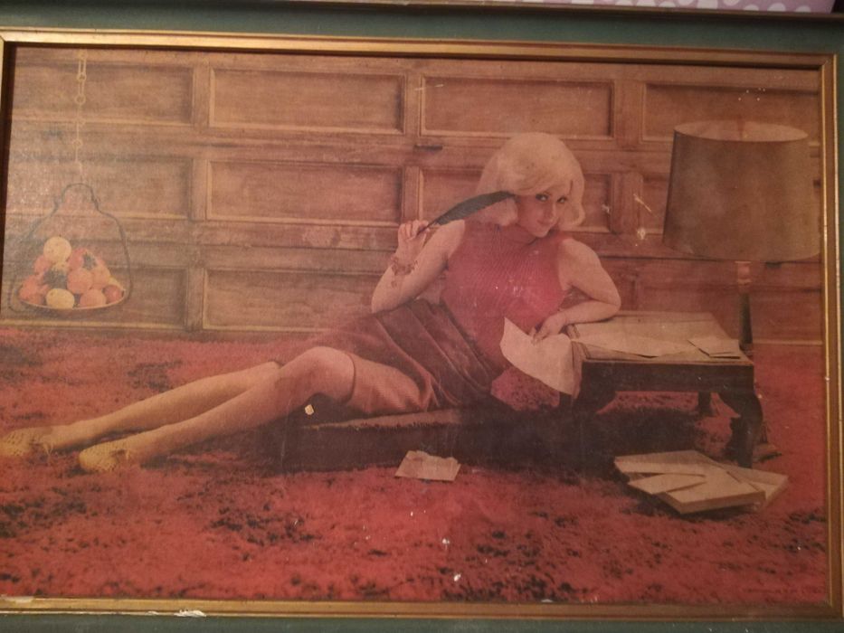 Quadro vintage moldura a necessitar retoques