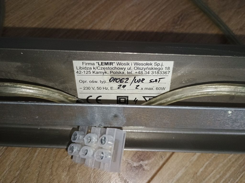 Zestaw 2 lamp: lampka nocna (stołowa) i wiszaca Lemir