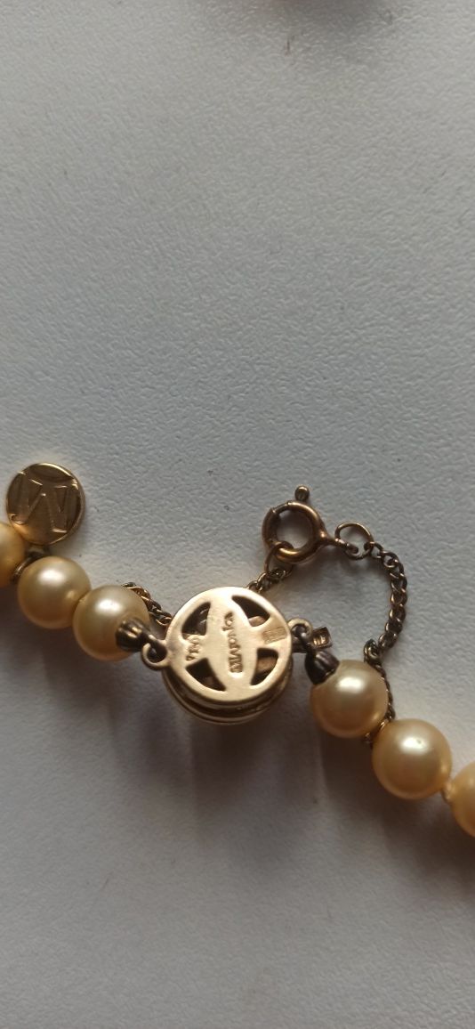 Прдам комплект жемчужное ожерелье і сережки серебропозолото 925 проби