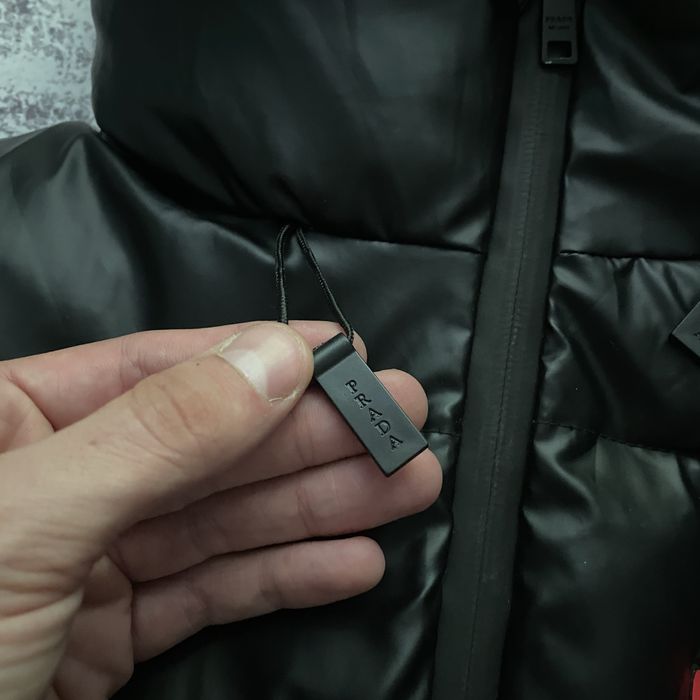 Prada Luna Rossa Red Tab Opium Black Puffer Drill