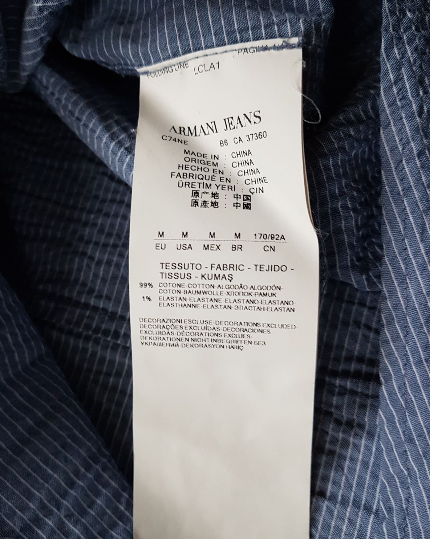 ARMANI JEANS рубашка custom fit Оригинал M