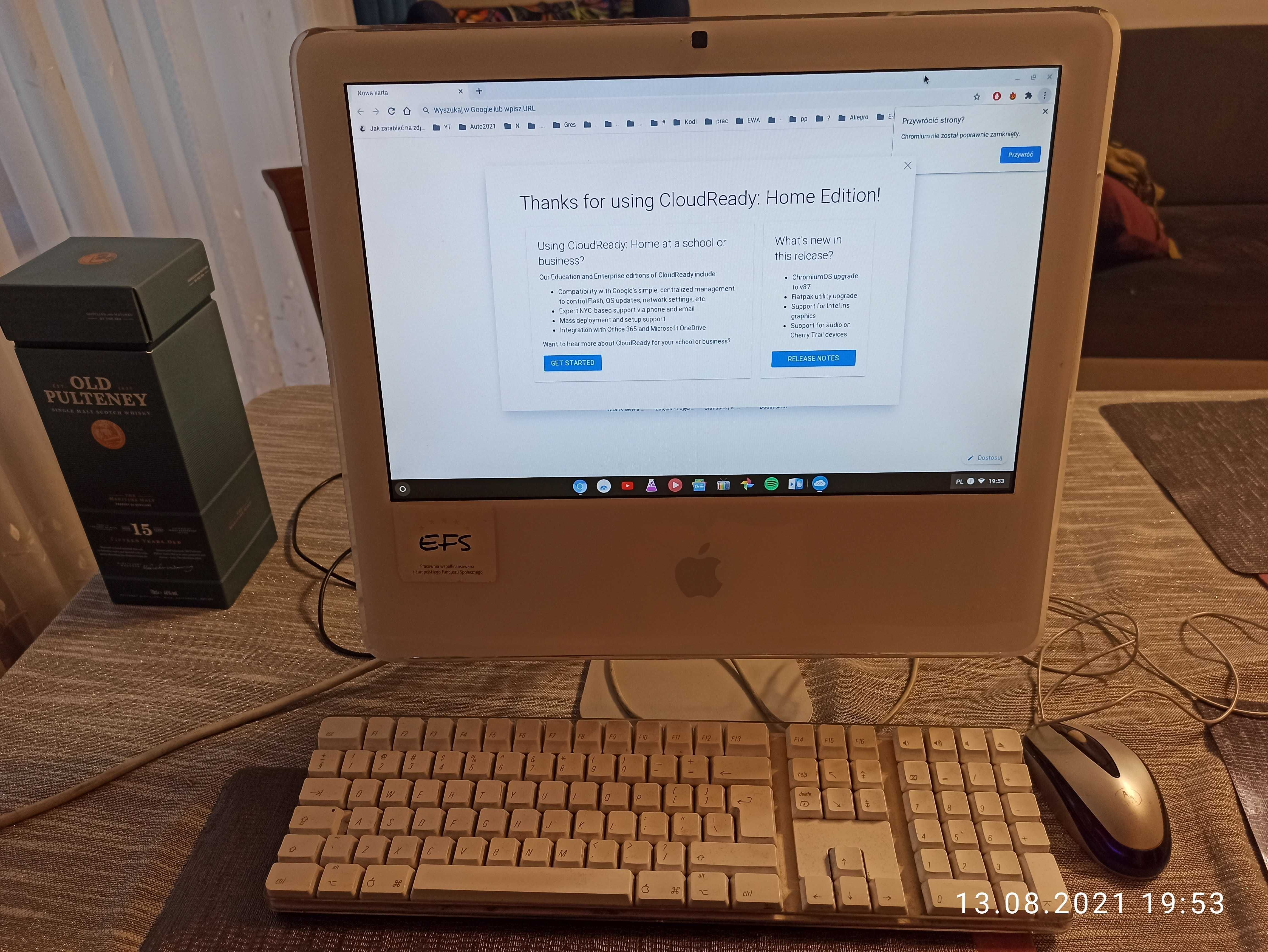Apple iMac G5 17' na ChromeOS na części, do naprawy, nie uruchamia się