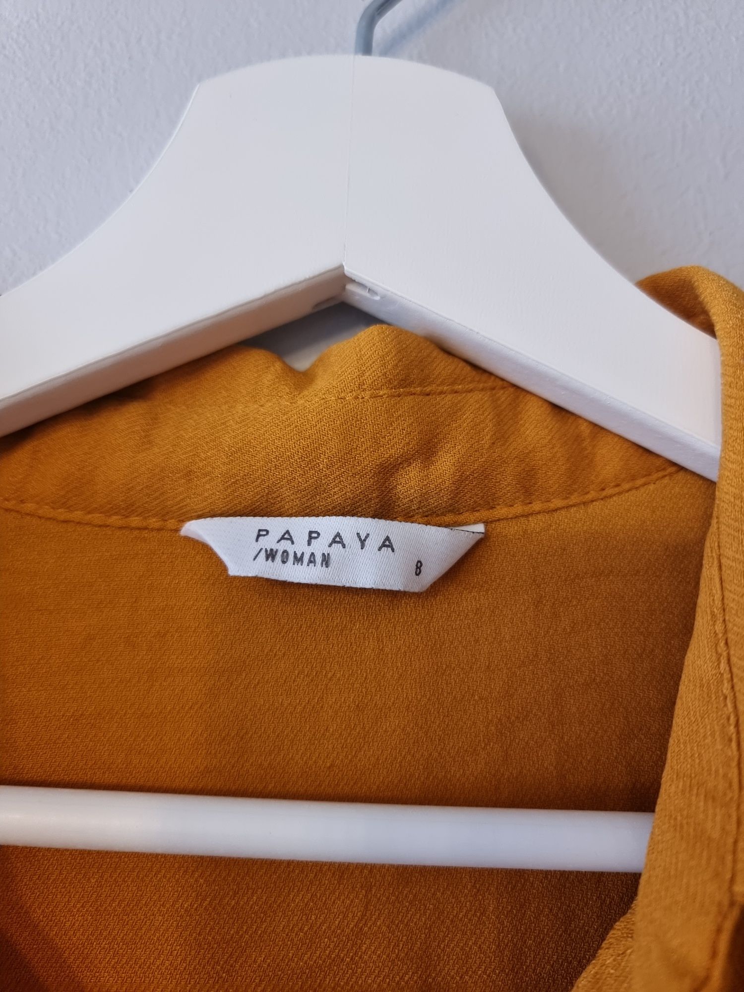 Bluzka koszula damska musztardowa rozmiar S Papaya