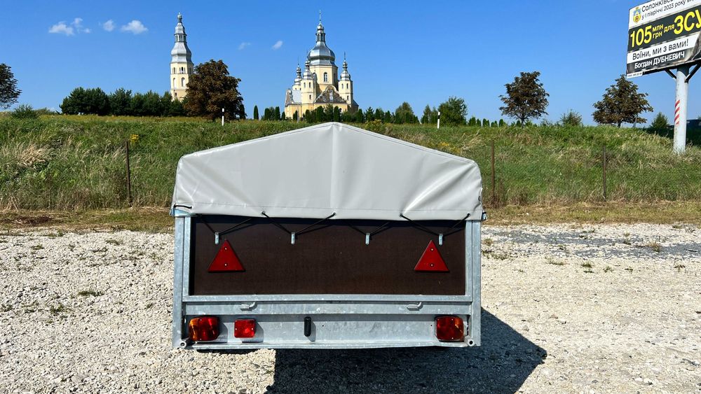 Прицеп до легкового авто одновісний оцинкований 2,5 x1,25м, борт 40см