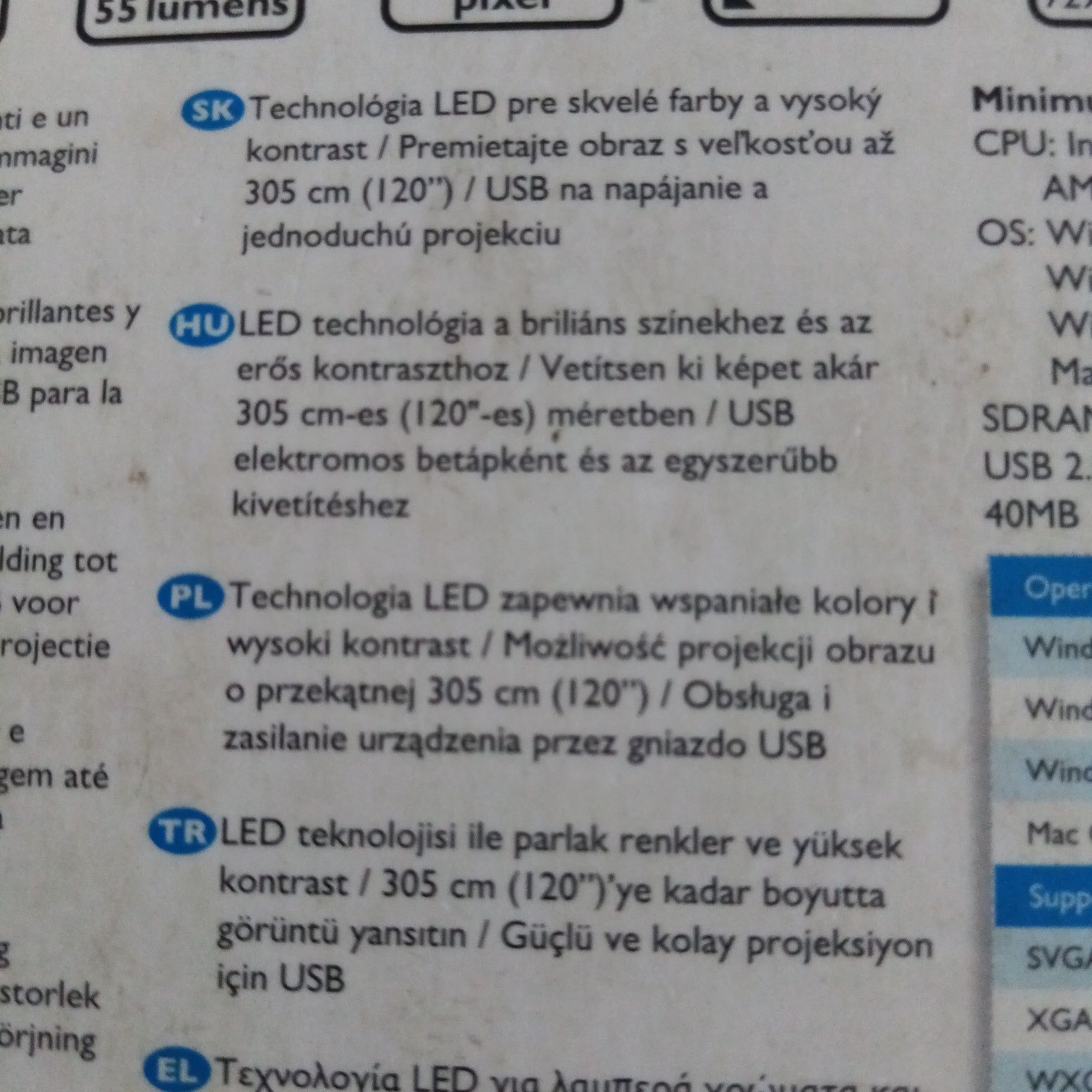 Projektor picopix 2055 led