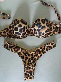 Nowy strój kąpięlowy bikini panterka leopard stringi swimwear S /C