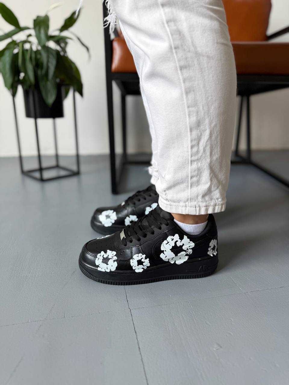 Кожаные кроссовки Nike Air Force 1 Low Denim Tears кросівки найк форс