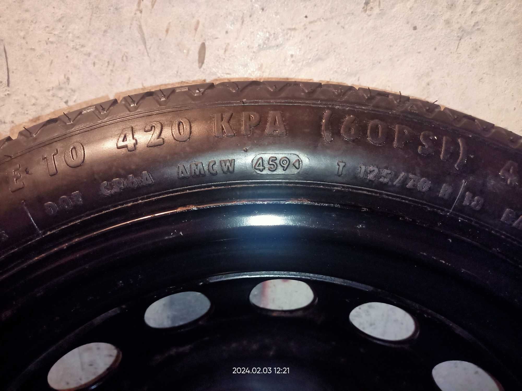 Koło dojazdowe 125/70 r 18