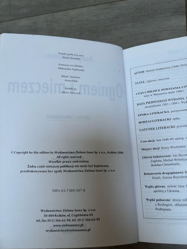 Ogniem i mieczem z opracowaniem