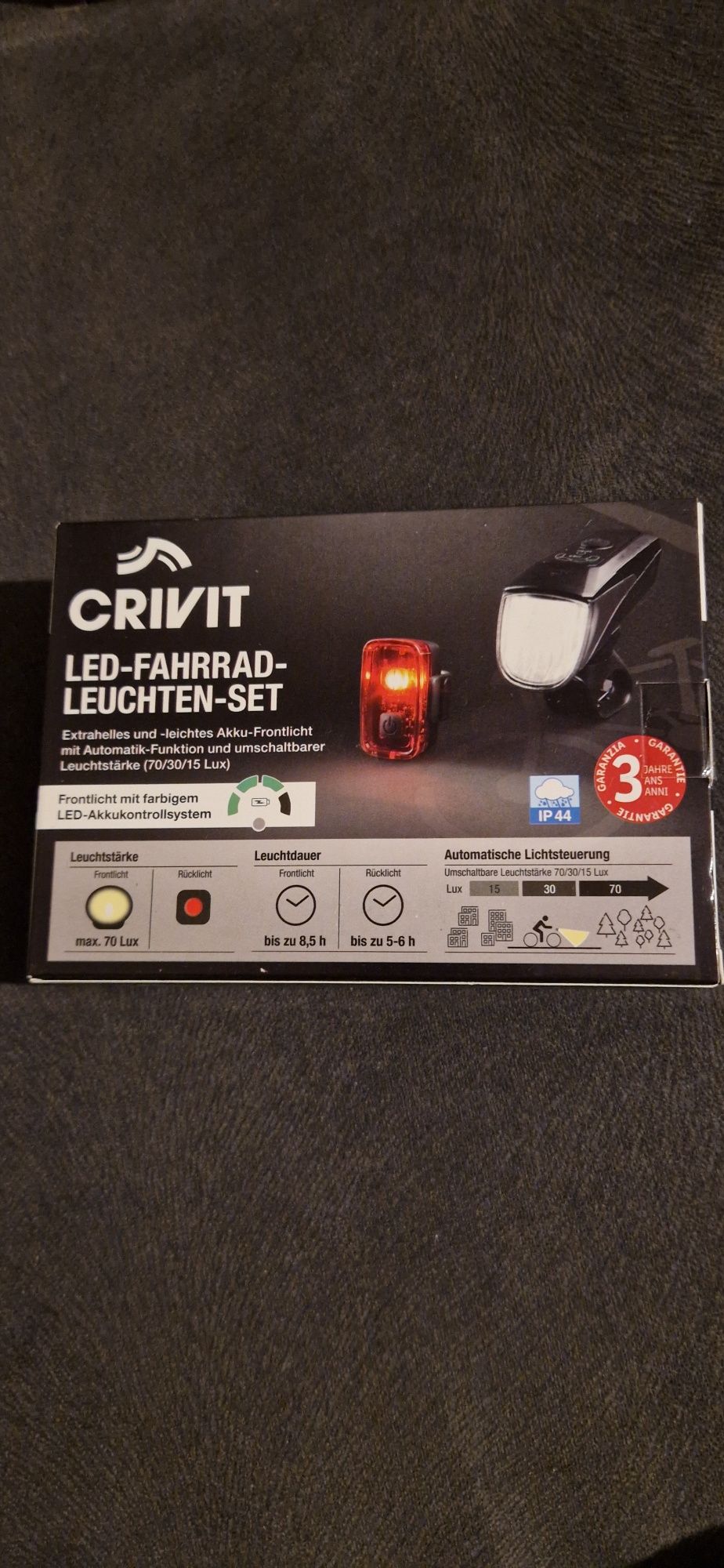 CRIVIT Zestaw lampek rowerowych LED