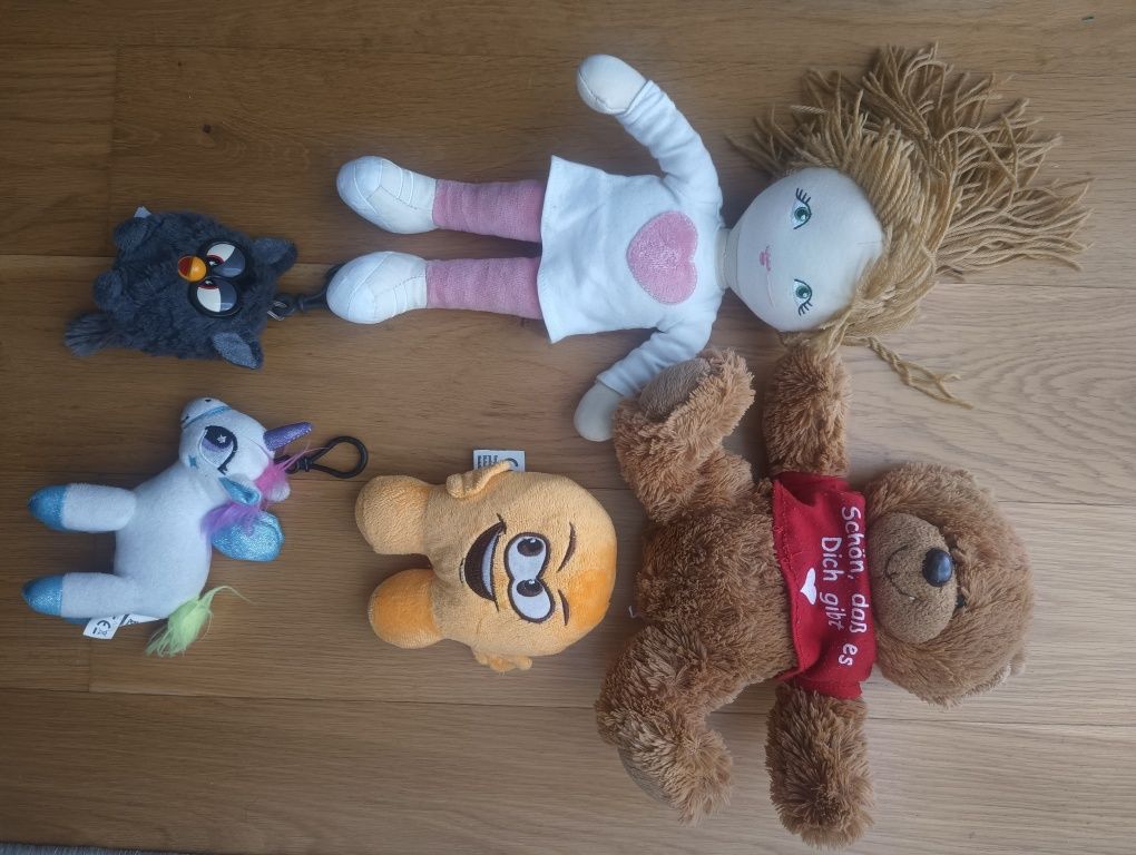 Maskotki, pluszaki, breloki, jednorożec, furby lalka