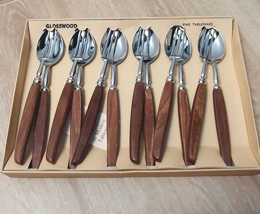 Vintage. Zestaw łyżek i widelców dla 6 osób. Glosswood Anglia