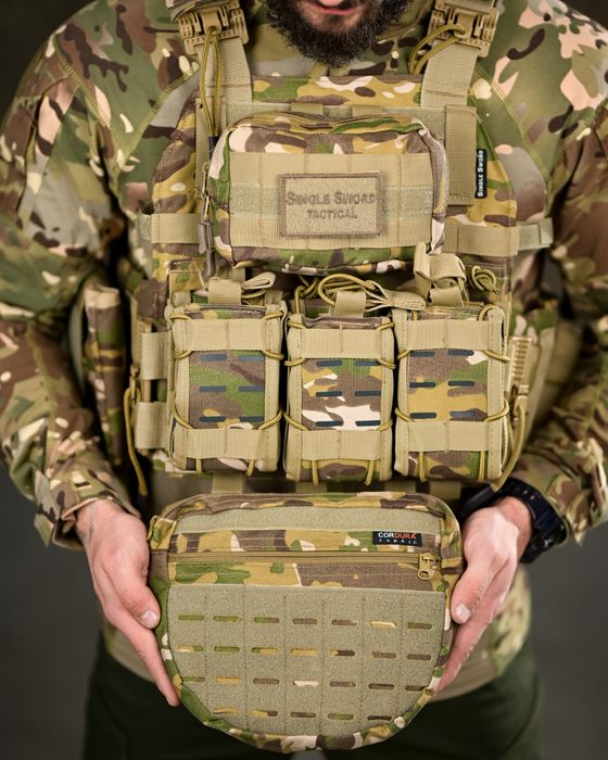 Оригінальна плитоноска Single sword мультикам, плитоноска с подсумками