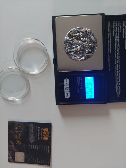 Срібна монета 2 унції, 2023 5$ Імператор Тайцзун