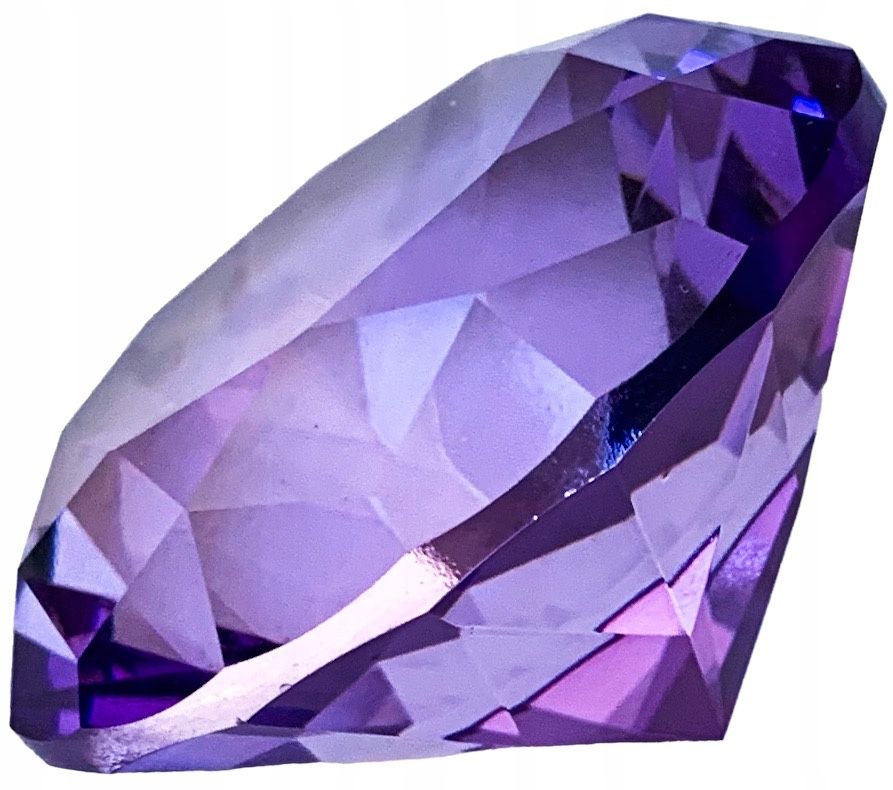 Diament szklany dekoracyjny ozdobny kryształ fioletowy