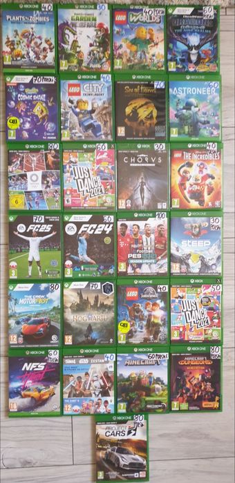 Gry xbox one,gta5,assassins,dying light,metro,minecraft,lego,mafia3