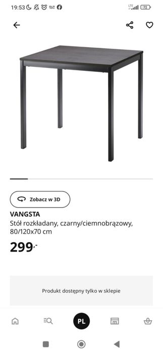 Stół rozkładany czarny/ciemnobrązowy