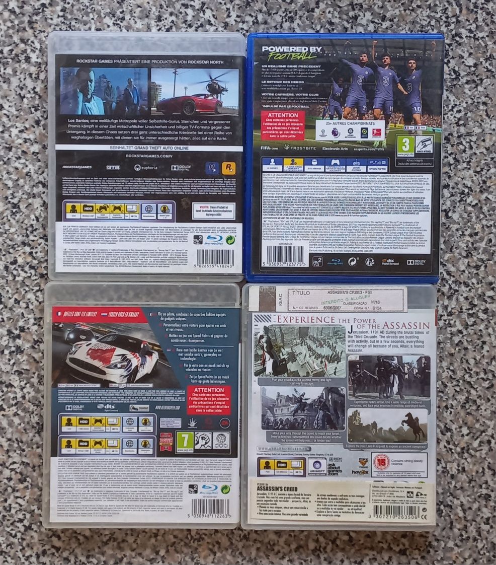 Conjunto de 4 jogos Playstation 3/4