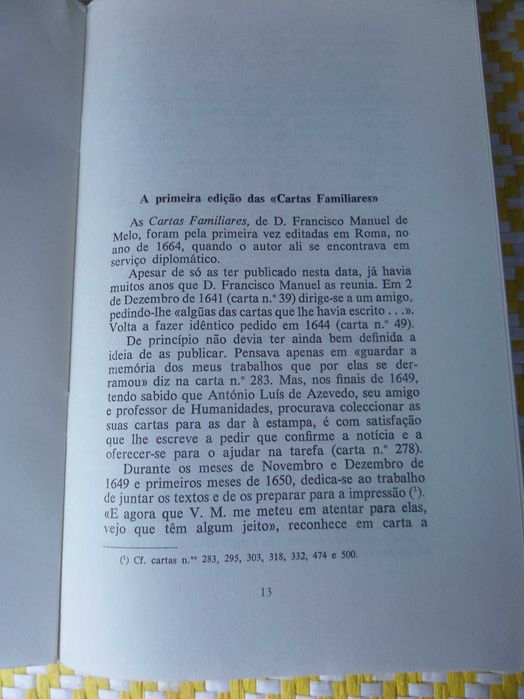 CARTAS FAMILIARES
(D. Francisco Manuel de MELO).