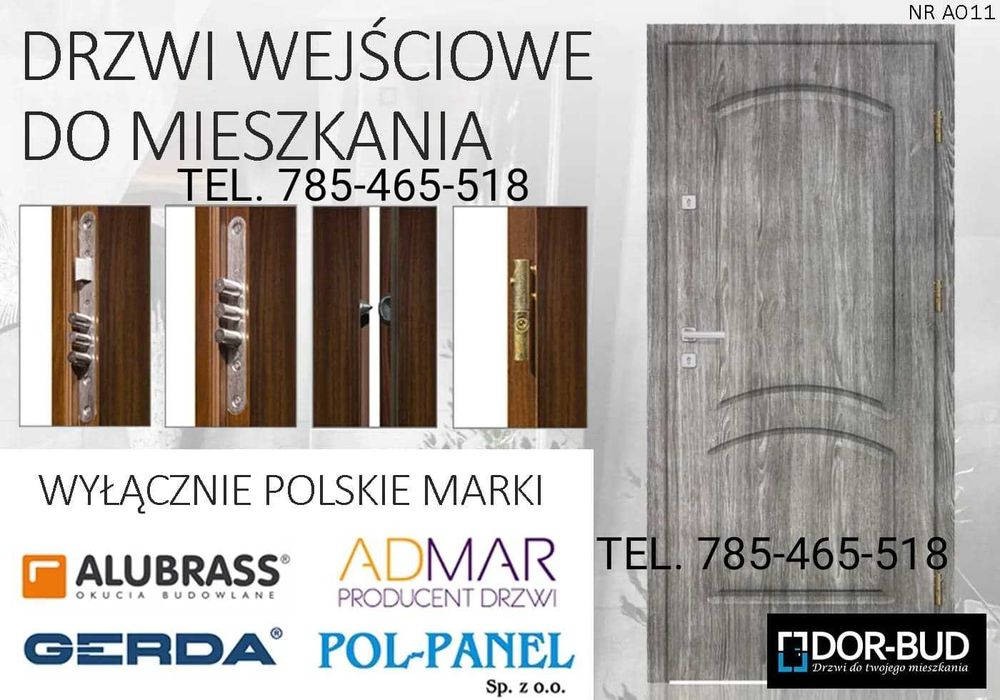 Drzwi zewwnętrzne do mieszkania drewniane i metalowe z montażem