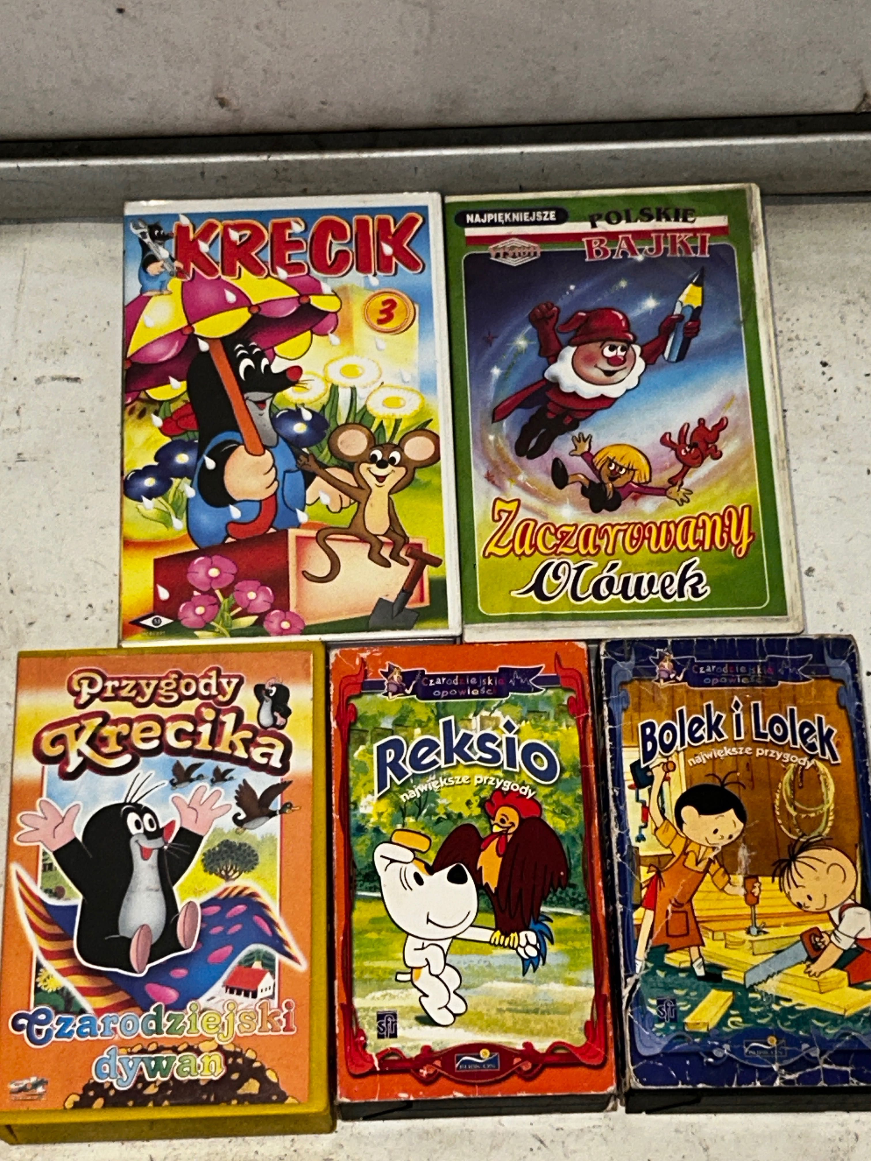 BAJKI na kasetach VHS - Bolek i Lolek,Krecik,Reksio...